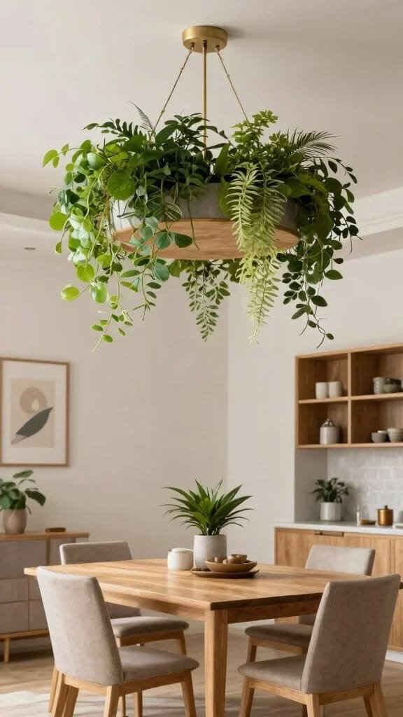 Arranjo pendente com flores e folhagens permanentes - opção 20