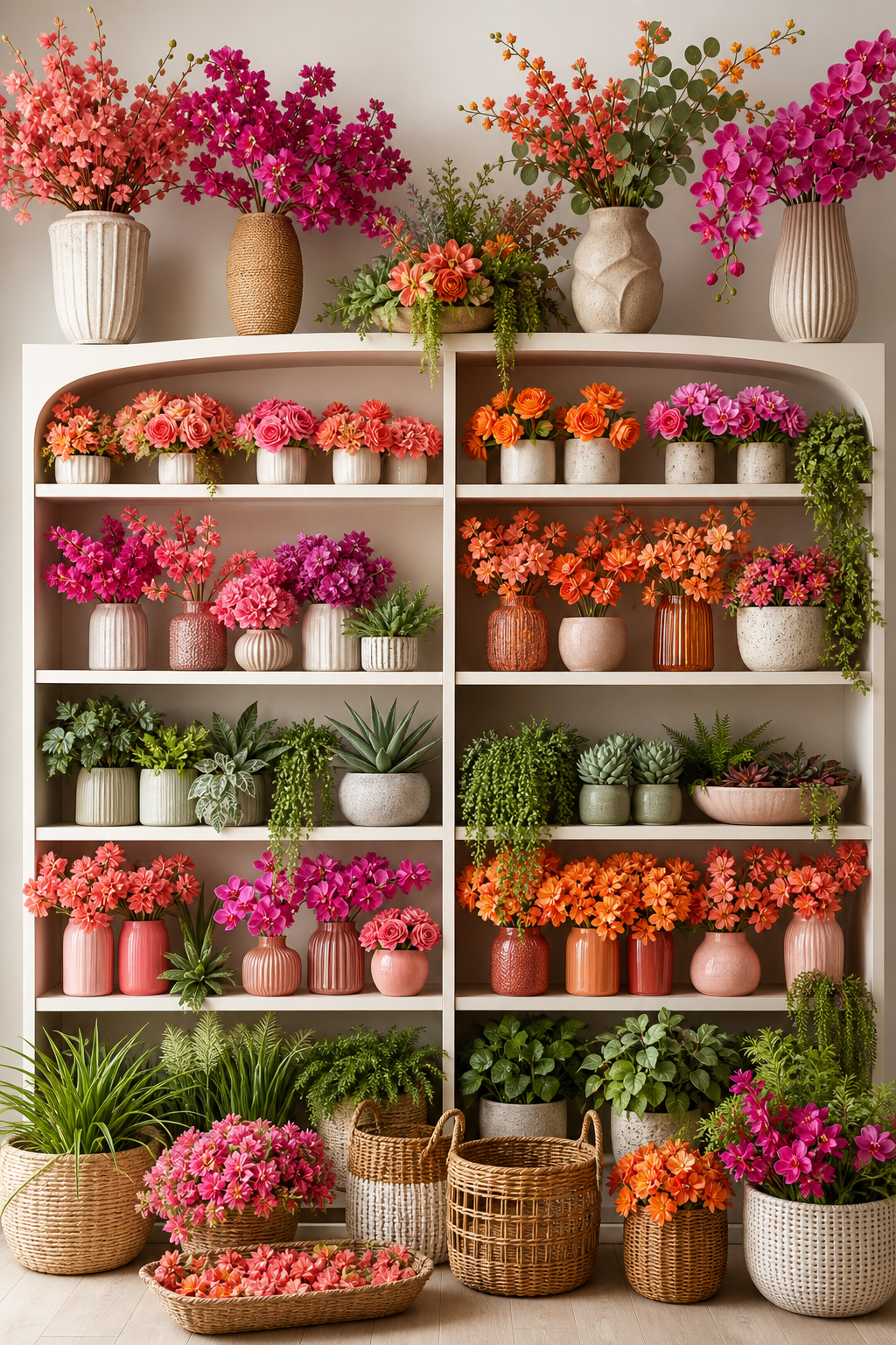 Coleção colorida de flores permanentes