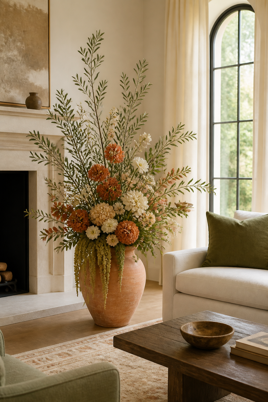 Varanda decorada com plantas permanentes