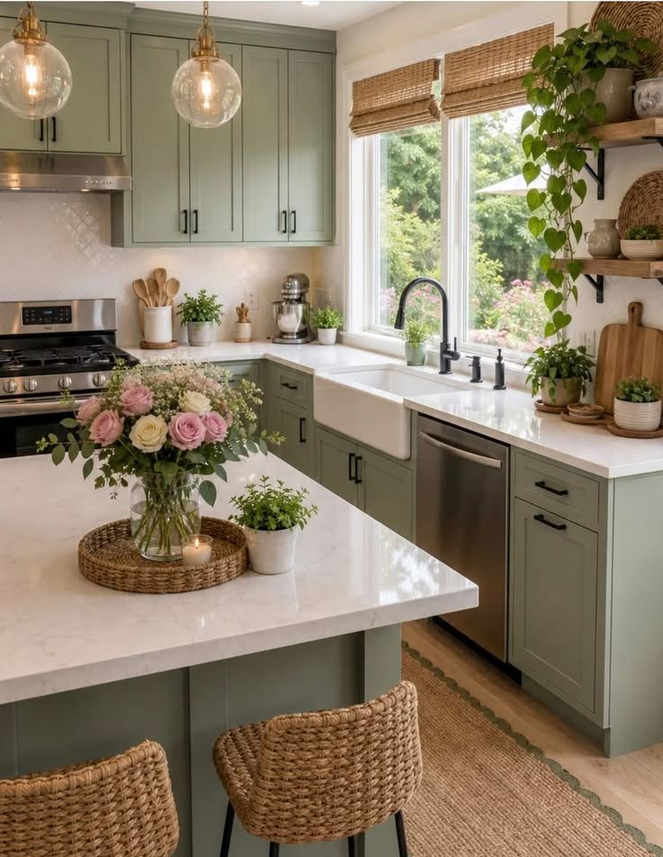 Ambientação residencial com flores e plantas permanentes - opção 1