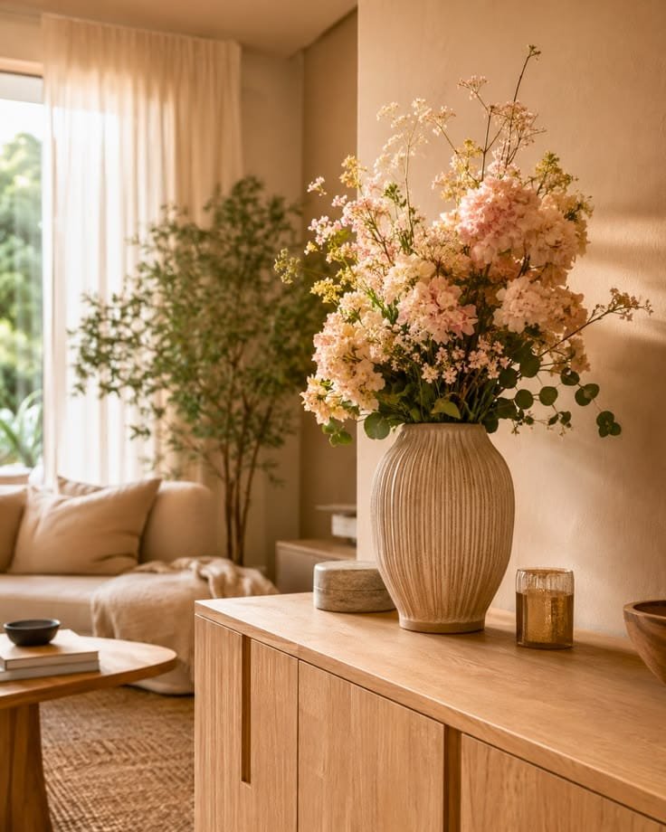Ambientação residencial com flores e plantas permanentes - opção 18