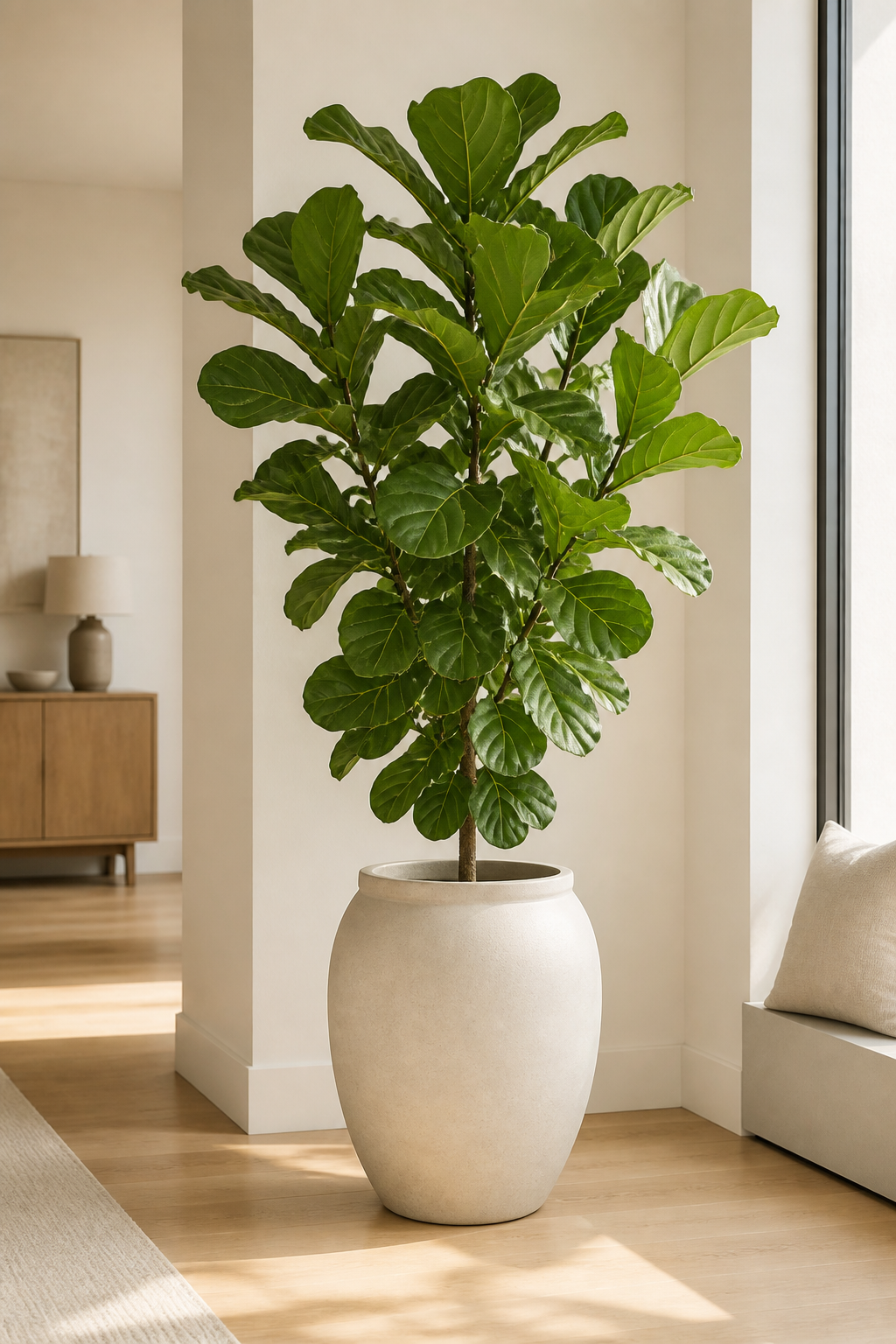 Vaso de cerâmica com ficus